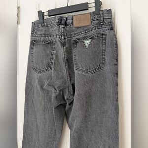 VTG Green Tag Guess Jeans In Washed Black Size 34